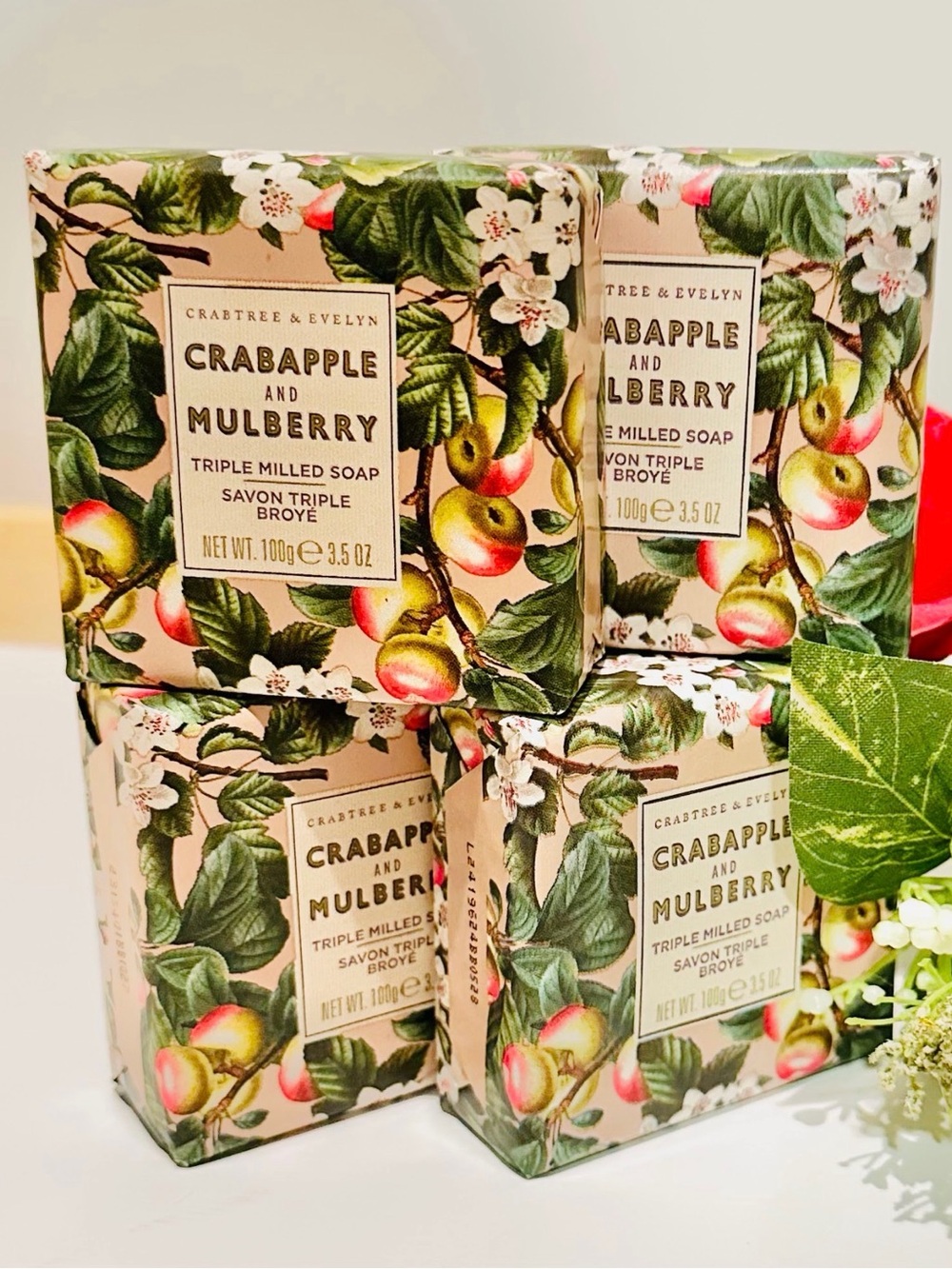Crabtree & Evelyn Triple Milled Hand Soap 3.5oz - 4 Pack - Crabapple & Mulberry